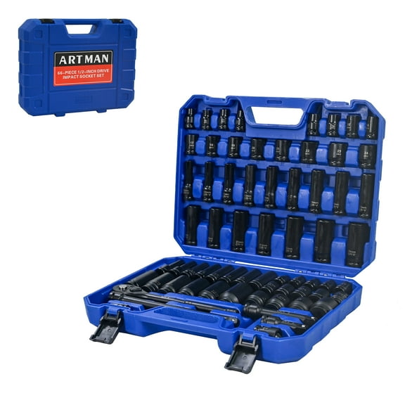 LiviNest 66-Piece Air Tool Set: Professional Pneumatic Socket Kit with CRV Steel Construction & Blow-Molded Storage Box - Complete Mobile Mechanic Toolkit for Automotive Repair & Industrial Maintenan