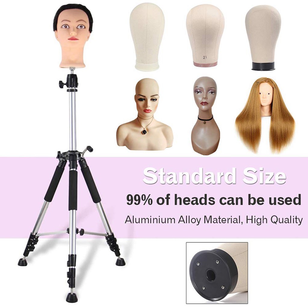 Dengmore Adjustable Wig Stand Tripod 25-67 Inch Wig Head Stand Mannequin Head Stand with Storage Bag - image 3 of 9