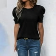 thumbnail image 2 of Annhoo Summer T Shirt for Women Puff Crew Neck Short Sleeve Tops Trendy Casual Basic Blouses Going out Tunics, 2 of 6