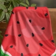 thumbnail image 4 of Cobija Manta Frazada Diseño Redonda de Sandia de la Familia de Frutas Ultra Suave y Ligera, 4 of 4