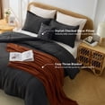 thumbnail image 2 of Regency Heights Waffle Weave Comforter Set with Throw Blanket, 5-Piece Textured Comforter for All Season, Full/Queen Lightweight Waffle Bedding Set for Bed & Sofa Couch, Black, 2 of 11