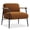 Brown, variant on QinaQin Modern Lounge Chair – a Comfortable Teddy Bear Plush Armchair with a Metal Frame, Wooden Armrests, and Soft Cushions, Perfect for Reading In Bedroom and Living Room