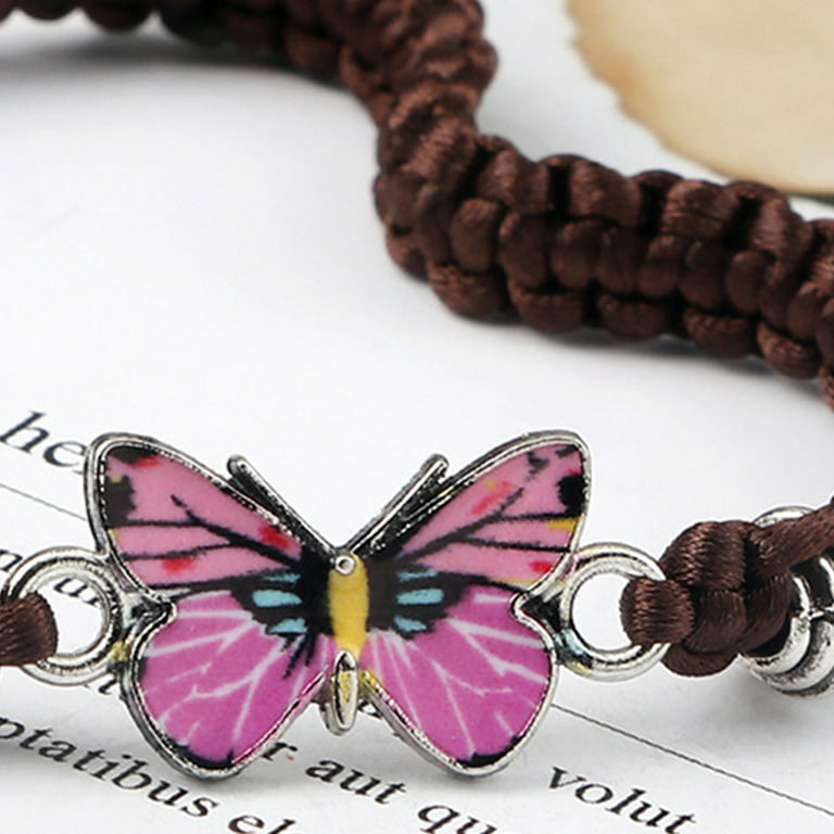 S925 Sterling Silver Purple Butterfly Bracelets for Women,Cute and