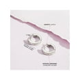 thumbnail image 5 of Channel Set CZ Clear 8mm Earrings Hoop/Huggie Safety Latch - Sterling Silver, 5 of 7