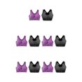 thumbnail image 1 of kurtrusly 2pieces Versatile Performance With Wide Application Sports Bra Seamless gray+purple XL 5Set, 1 of 6