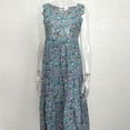thumbnail image 2 of Vestido Sin Mangas Vestidos de playa de verano Vestidos sueltos con estampado floral de moda para el trabajo (Azul XL) Cgtredaw para Mujer Azul T S, 2 of 8
