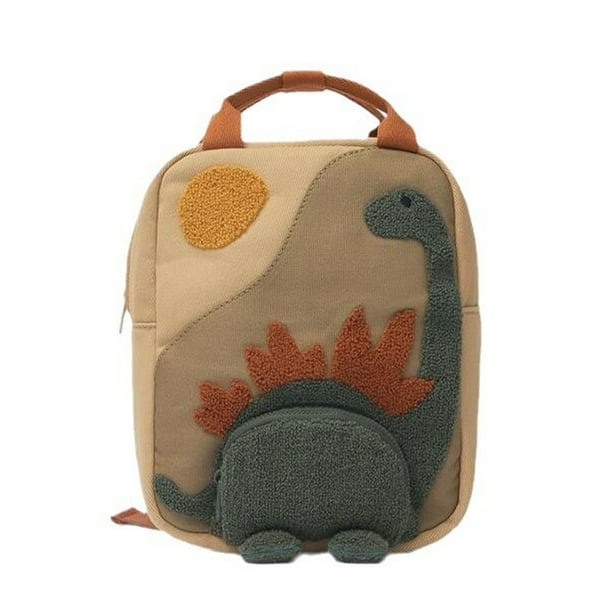 Sonducket Mochila de dinosaurio para niños, correas ajustables y compartimentos espaciosos, mochila de lona de dinosaurio Mochilas