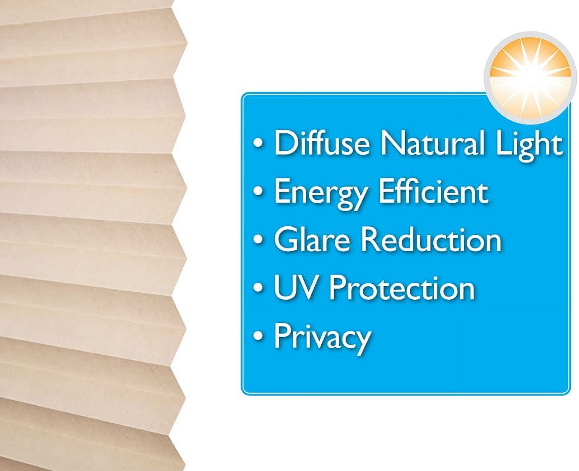 Redi Shade No Tools Original Light Filtering Pleated Paper Shade Natural, 36" W x 72" L, 6 Pack