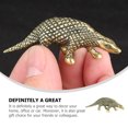 thumbnail image 2 of Brass Pangolin Statue Mini Animal Figurine Desktop Animal Craft (Golden), 2 of 9