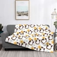thumbnail image 2 of Rateoe Penguin With Flowers Pattern Flannel Throw Blanket, Ultra-soft Blanket for Bed, Couch, Car, Hypoallergenic Anti-pilling blanket-80"x60"(Horizontal), 2 of 6