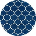 thumbnail image 3 of Unique Loom Trellis Frieze Collection Area Rug - Rounded (6' Round Navy Blue/Ivory), 3 of 7