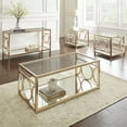 thumbnail image 3 of Steve Silver Olympia Glass Top Square End Table in Gold Chrome, 3 of 5