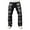 Black, variant on Men's Jeans Ripped Patch Slim Fit Hop Bootcut Trousers Street Style Skinny Distressed Men Pants