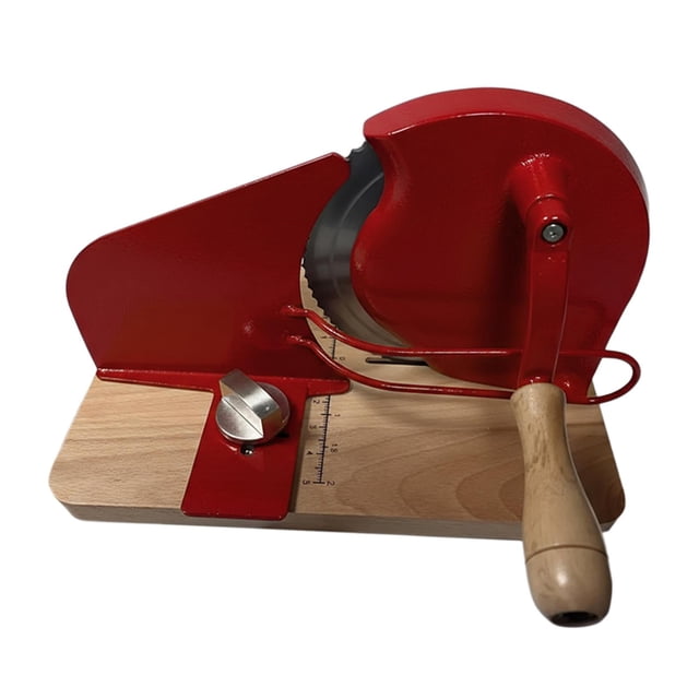 simhoa Manual Bread Slicer Deli Slicer Efficient Convenience with Scale Line Hand Crank for Sourdough Bread for Cheese Kitchen Cafes Red