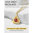 thumbnail image 4 of KeyStyle Birthstone Necklace for Women with Cubic Zirconia Love Knot Pendant Necklace 14K Gold Plated Mother's Day Birthday Gifts for Mom, 4 of 10