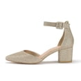 thumbnail image 4 of Dellytop Women's Pointed Toe Pumps Ankle Strap Buckle Chunky Block Heel Dress Sandals, 4 of 4