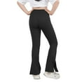 thumbnail image 3 of 7-12T Girls Athletic Yoga Pants With Pockets, SILVERCELL Big Girl Cross High Waist Flare Pant Bell Bottoms Leggings For Workout Running Dance, 3 of 4