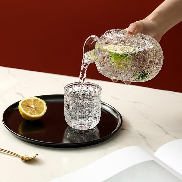 Jarra De Agua De Vidrio Con Vaso Y Paleta De Madera: 600 Ml Para Noche, Baño O Salón (20 Oz)