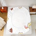thumbnail image 4 of Manfei Cartoon Cat Donut Fitted Sheet Queen, Cute Cake Bedding, White Pink, 3-Piece, 1 Fitted Sheet and 2 Pillowcases, 4 of 6