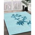 thumbnail image 3 of Ahgly Company Machine Washable Indoor Rectangle Transitional Electric Blue Area Rugs, 4' x 6', 3 of 7
