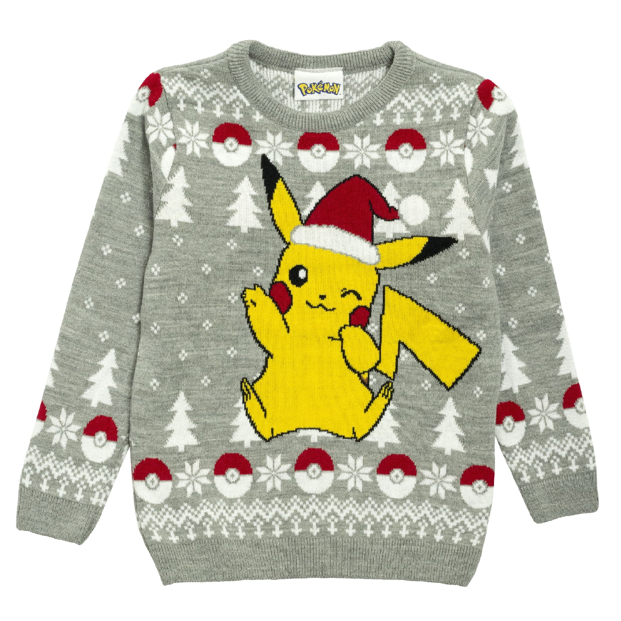 Pokemon Womens Pikachu Santa Hat Knitted Christmas Sweater