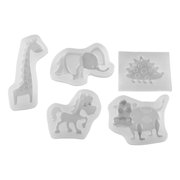 Onaparter 5Pcs Silicone Resin Epoxy Molds Shape Pendant Home Ornament Casting Mould for Jewelry DIY Craft Ashtray Making White