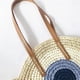 thumbnail image 3 of Female's Straw Woven Bag Round Fashion Portable Reusable Home Storage Bags New, 3 of 5