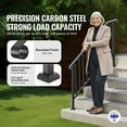 thumbnail image 2 of KFFKFF Outdoor Handrails for 5 Steps, Carbon Steel Stair Rail Kit with Installation Accessories, Transitional Railings for Concrete Steps, Porch, Deck, and Seniors, Black Arch Design, 2 of 9