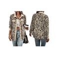 thumbnail image 3 of Women' Corduroy Leopard Jacket Button Down Long Sleeve Blouses Fall Jacket Casual Coat Color M, 3 of 6