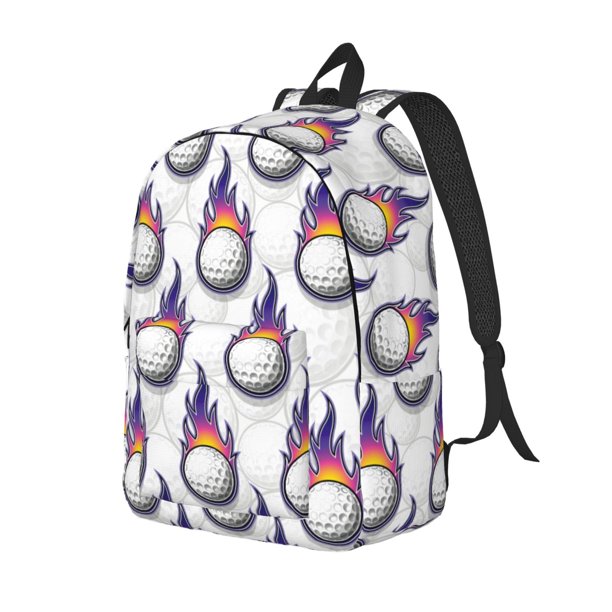 Balery Golf balls Mochila Clásica Impresa Básica para Viaje, Mochila Escolar Resistente al Agua, Mochila de Lona con Correas Ajustables-Medium