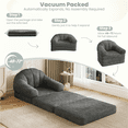 thumbnail image 3 of Renwick 2 in 1 Convertible Sofa Bed Folding Sleep Chair Bed Corduroy Couch with Armrests Bean Bag Chair for Living Room and Bedroom, Gray, 3 of 8