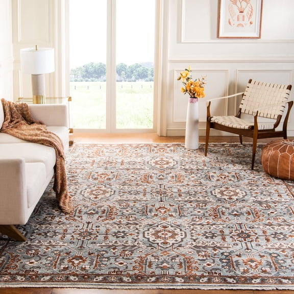 Safavieh Haj Jalili Santos Medallion Area Rug, Gray/Rust, 6' x 9'