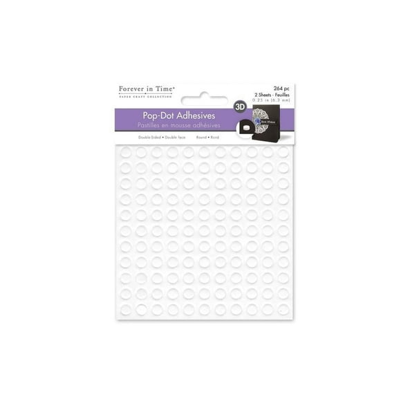 3D Pop Dots: 1/4" Round x264 Dual-Adhesive Foam Mount