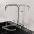 thumbnail image 3 of Mezclador de cocina plegable giratorio de 360°, grifo de cocina con manija plegable contra ventana, grifo mezclador de fregadero de acero inoxidable 304 para agua fría y caliente para cocina, 3 of 5