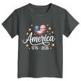 thumbnail image 4 of mgoYE 250th Anniversary USA Polo Shirt Girls Girls Boys American Flag Shirt 4th of July T-Shirt Patriotic Short Sleeve Tee USA Flag Stripe Star Summer Blouse Tops(Grey,11-12 Years), 4 of 4