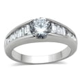 thumbnail image 1 of Alamode 3W133-7 Women Rhodium Brass Ring with AAA Grade CZ in Clear - Size 7, 1 of 1