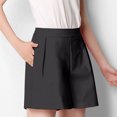 thumbnail image 2 of Lenpel Women's Summer Shorts Trendy Dressy Casual High Waisted Pleated Wide Leg Shorts Comfy Lounge Shorts with Pockets, 2 of 4