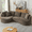 Brown, variant on VEPXXP 121" Oversized Sectional Sofa Couch with Chaise,Modern Curved L-Shape Corduroy Boneless Couches Sofas with Deep Seat for Living Room,Bedroon,(Cream,Right Facing Chaises)