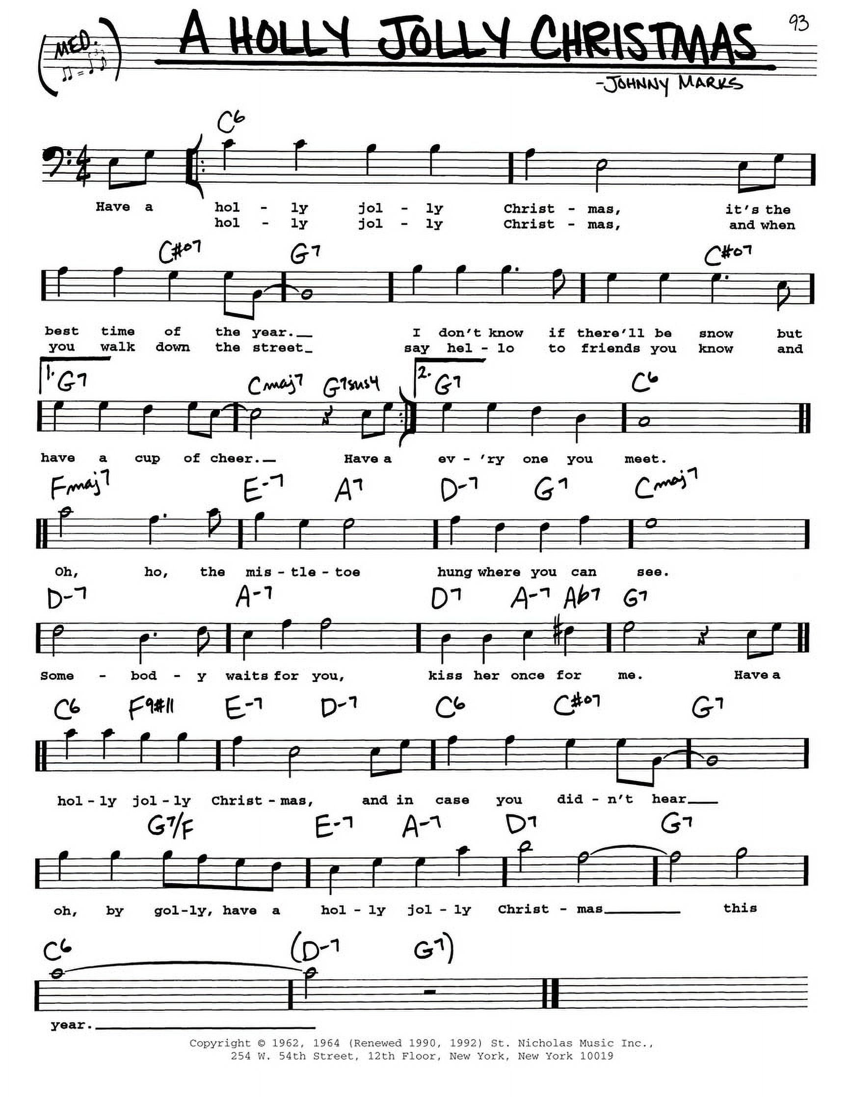 Hal Leonard The Real Christmas Book - Bass Clef Edition