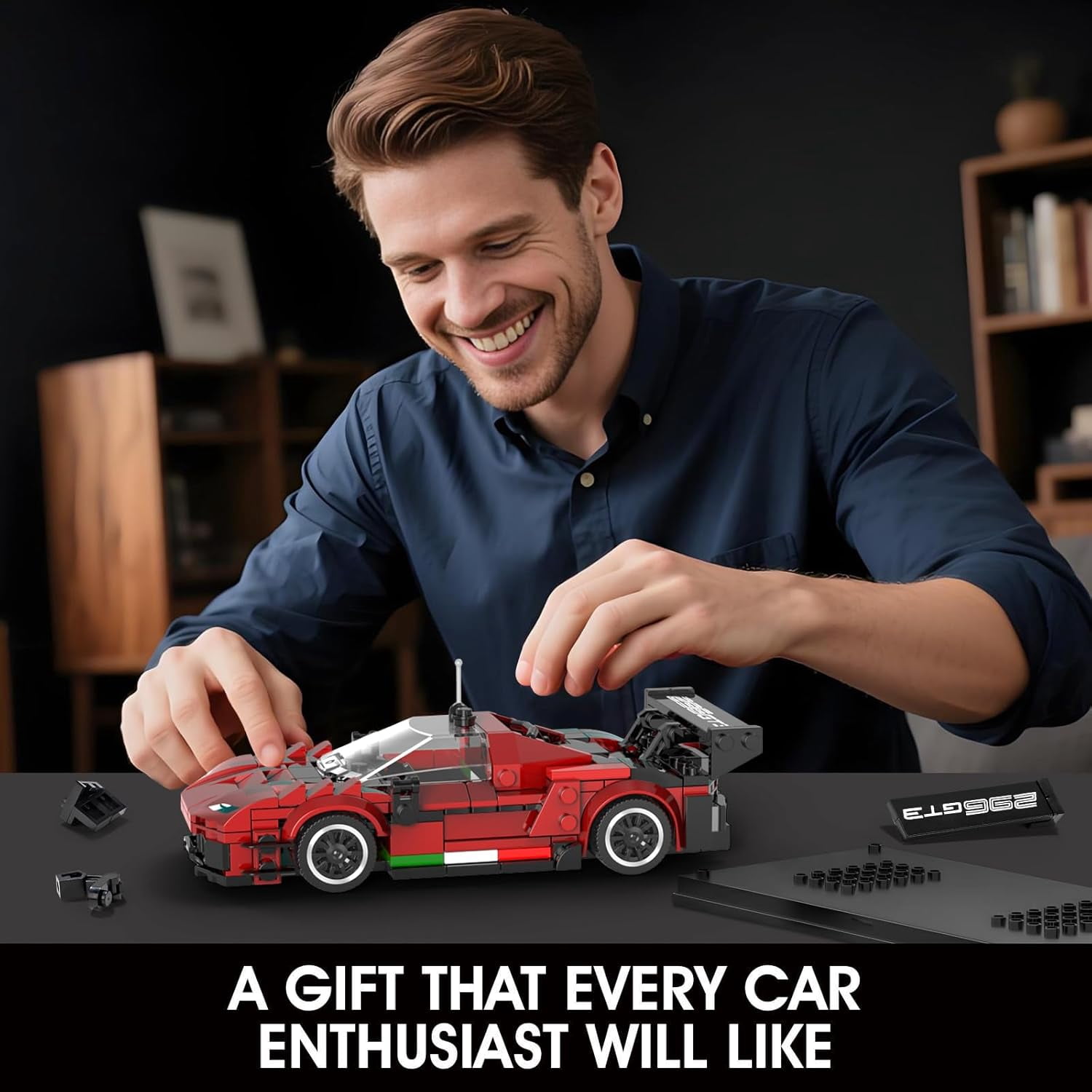 Speed Champion P80C Racing Car Building Kit with Acrylic Display Case, 27069 Collectible Model Car Kits, Building Blocks Kit Racing Toy Cars for Adult (457 PCS)