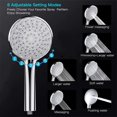 thumbnail image 2 of High Pressure Shower Head ABS Plated 6 Functions 6 Speeds Rinse, 2 of 4