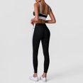 thumbnail image 7 of PISONIC Women 2 Piece Workout Sets Color Block Sports Bra High Waist Tummy Control Active Leggings Yoga Outfit Set, 7 of 7