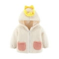thumbnail image 2 of Godderr Toddler Baby Girls Boys Fleece Hooded Jacket Kids Zip Up Coat Winter Warm Bear Ear Cute Jackets Newborn Autumn Winter Outerwear for 4M-5Y, 2 of 6
