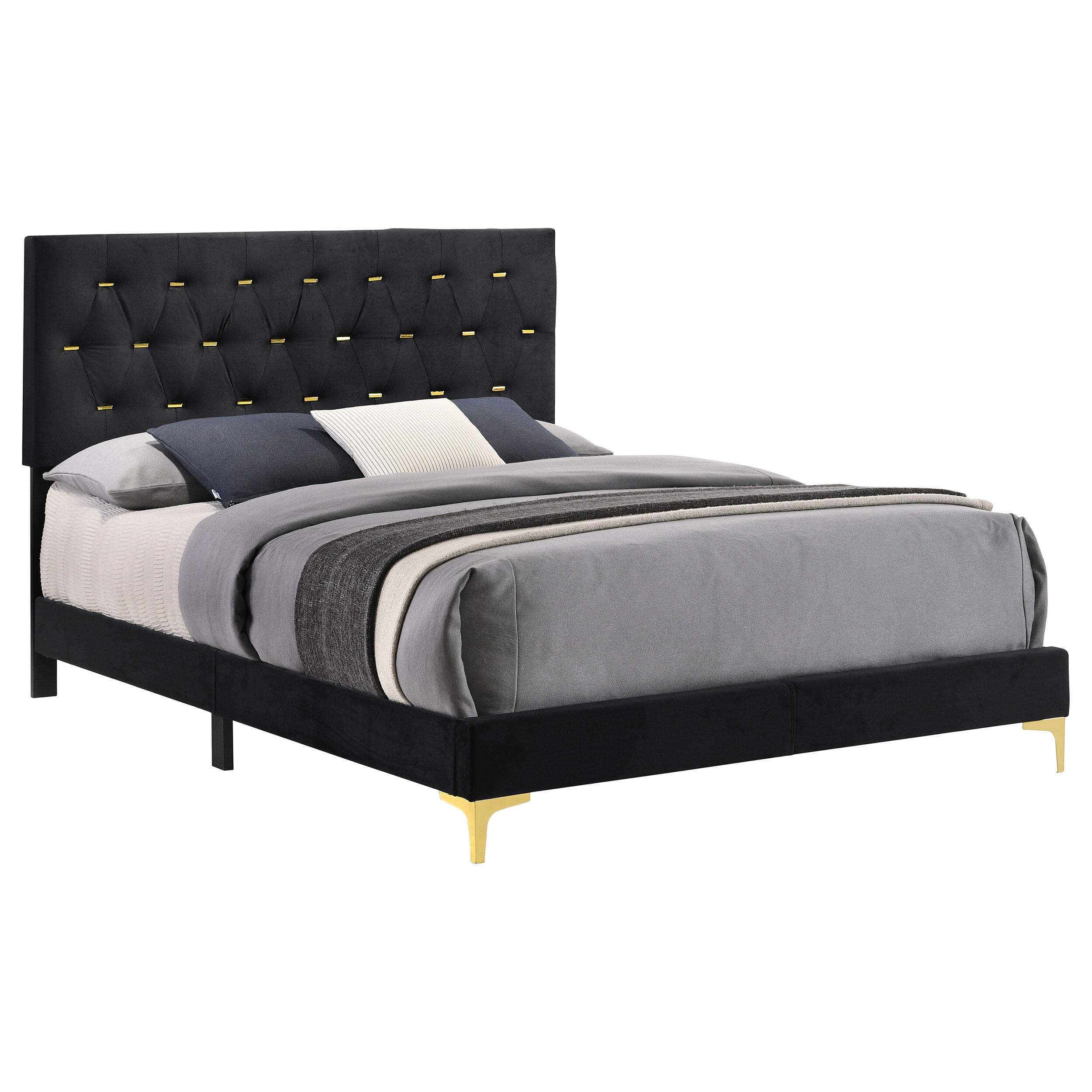 Queen Size Adjustable Bed Base, James Black Upholstered Queen Panel Bed, Black Bed Frames,Upholstered Platform Bed Frames, Furniture Bedroom Furniture Beds, Frames & Bases