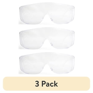 Fit-Over Safety Glasses, Clear, 3-Pack
