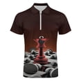 thumbnail image 4 of Chess Red Queen Men Zipper T-shirt Summer Casual Short Sleeve T-shirt Top, 4 of 7