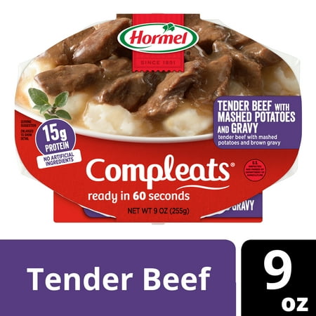 HORMEL COMPLEATS Tender Beef With Mashed Potatoes & Gravy Microwave Tray, 9 oz