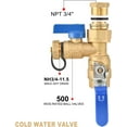 thumbnail image 4 of 3/4" Water Heater Service Valve Kit IPS Isolator Tankless with Pressure Relief Valve, Clean Brass Construction, 4 of 7