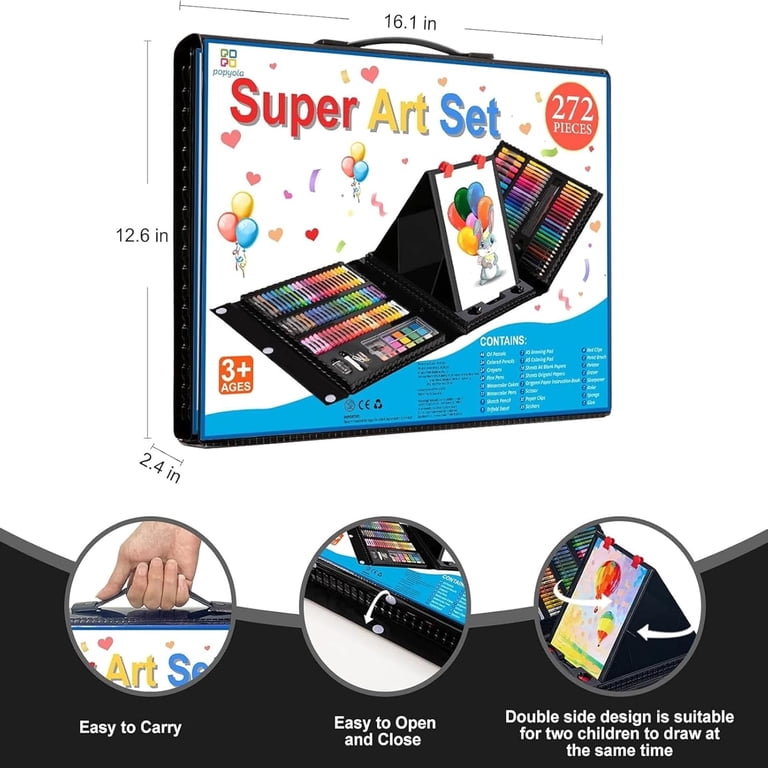 272-Piece Deluxe Art Set with Trifold Easel photo 6