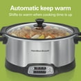 thumbnail image 5 of Hamilton Beach 6 Qt Programmable Slow Cooker, Stovetop Safe Nonstick Aluminum Crock with Removable Pot, Stainless Steel, 5 of 8